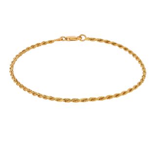 Bracelet maille corde or jaune
