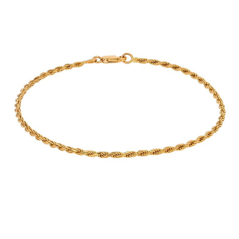 Bracelet maille corde or jaune