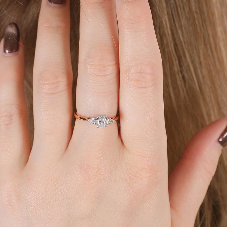 Bague or bicolore diamant (s) certificat GIA