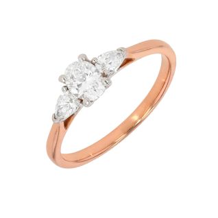 Bague or bicolore diamant (s) certificat GIA