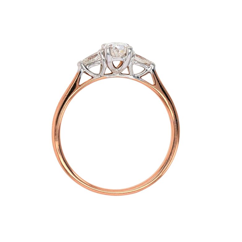 Bague or bicolore diamant (s) certificat GIA
