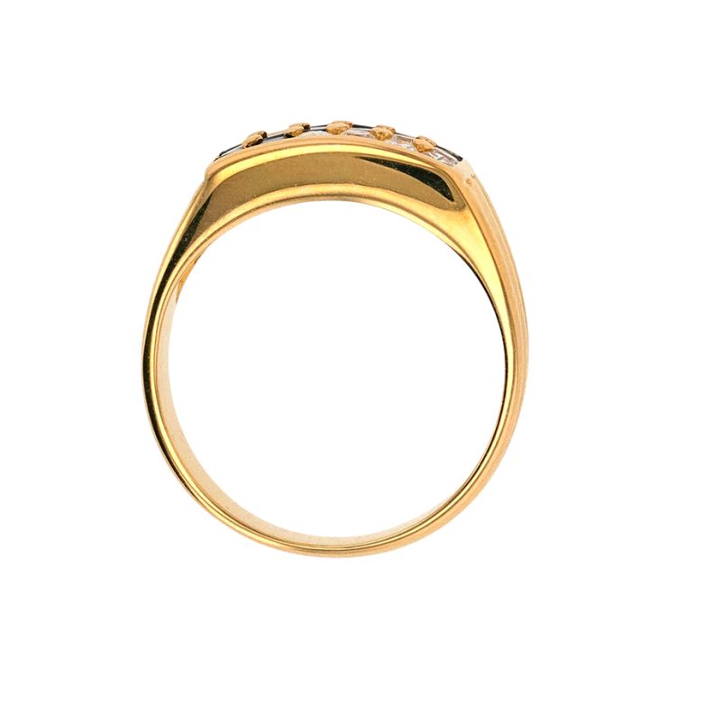 Bague or jaune saphir et diamant(s) 