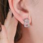 Boucles d'oreilles or gris diamant (s) signé FRED FORCE 10 moyen modèle