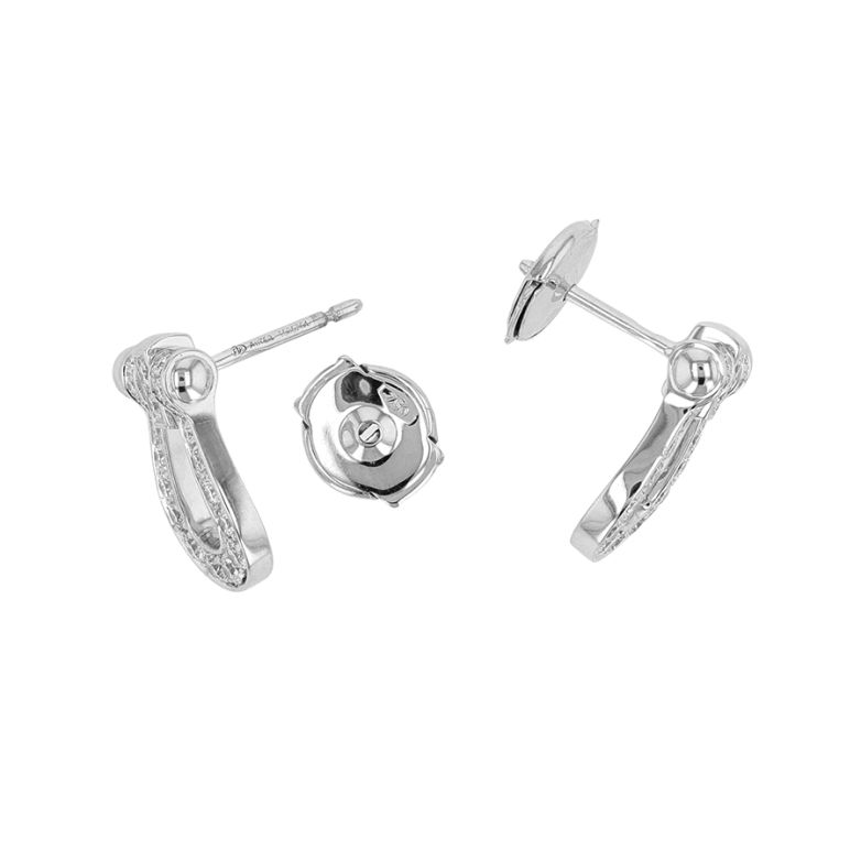 Boucles d'oreilles or gris diamant (s) signé FRED FORCE 10 moyen modèle