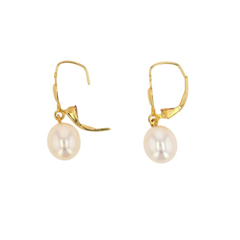 Boucles d'oreilles or jaune Perle 