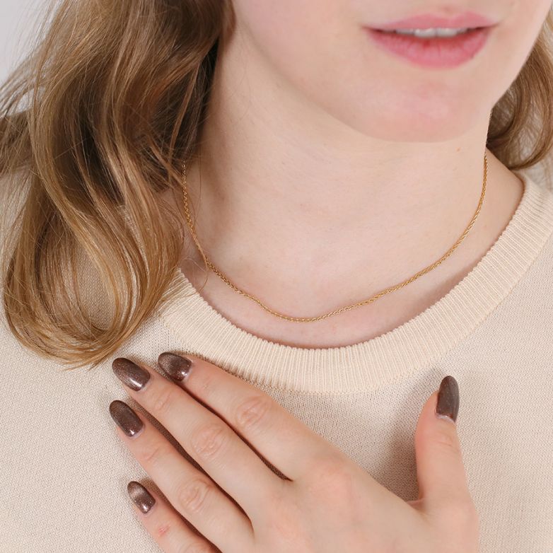 Chaine maille palmier or jaune 