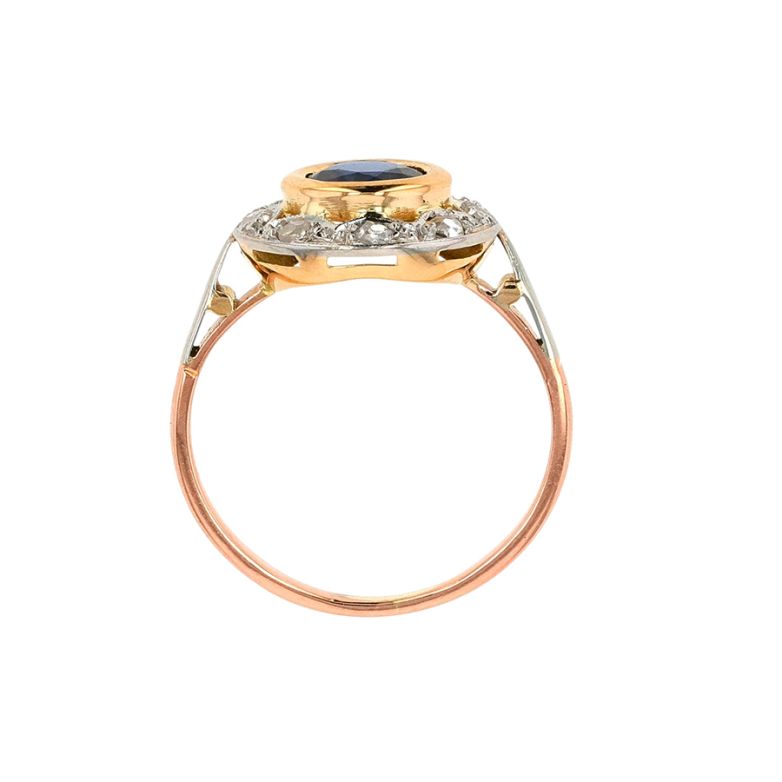 Bague 2 ors saphir et diamant(s) Vintage 