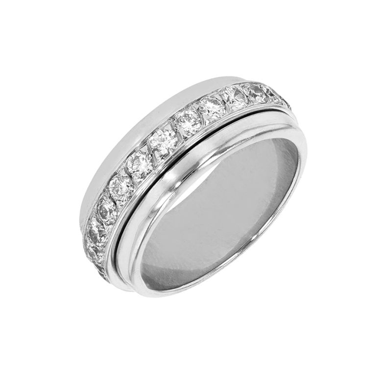 Alliance or gris diamant (s) Tournante