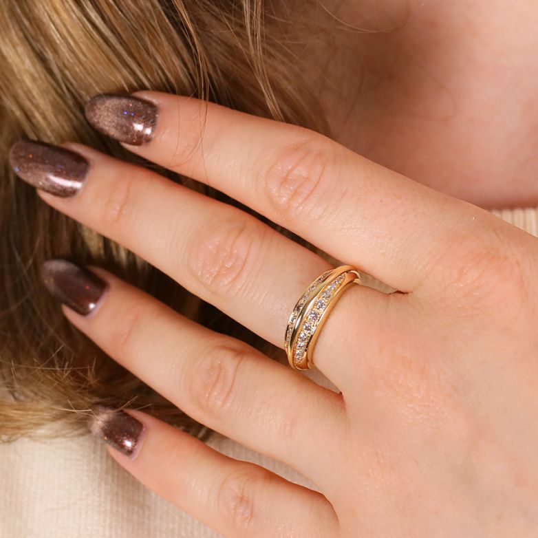Bague or jaune diamant (s) 