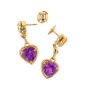 Boucles d'oreilles or jaune Pierres fines améthystes et citrines