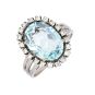 Bague or gris aigue-marine
