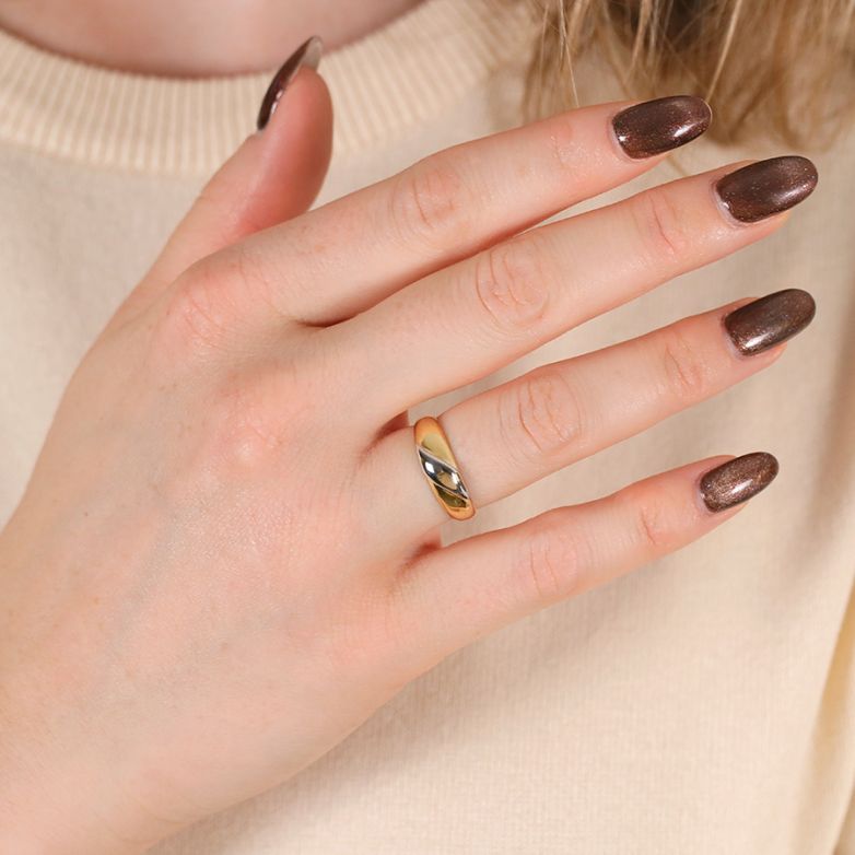 Bague or bicolore 