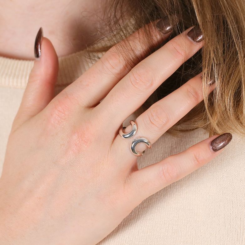 Bague argent signé HERMES modèle LIMA