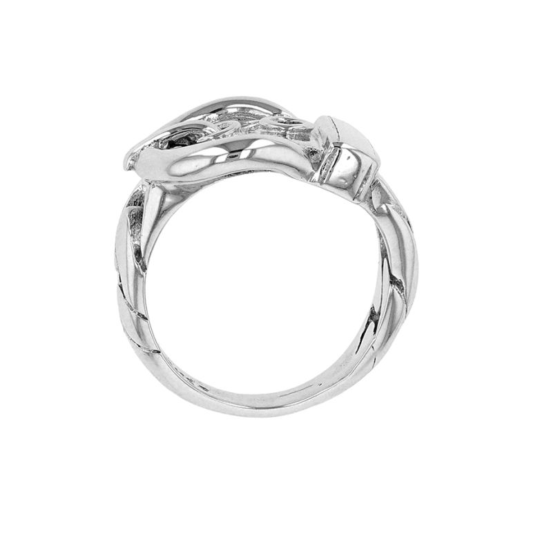 Bague argent signé HERMES MODELE BOUCLE SELLIER