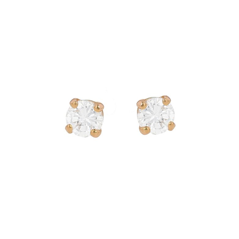 Boucles d'oreilles or jaune diamant (s) 