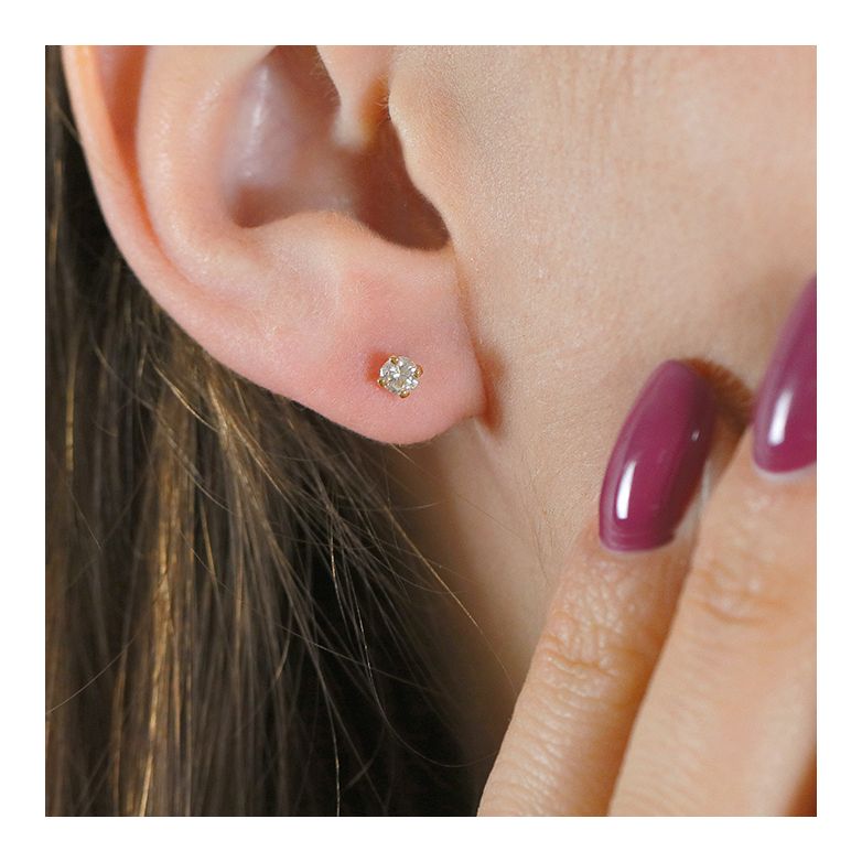 Boucles d'oreilles or jaune diamant (s) 