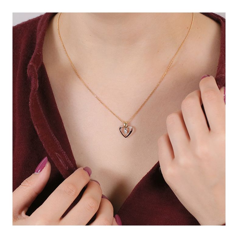 collier or bicolore diamant (s) 