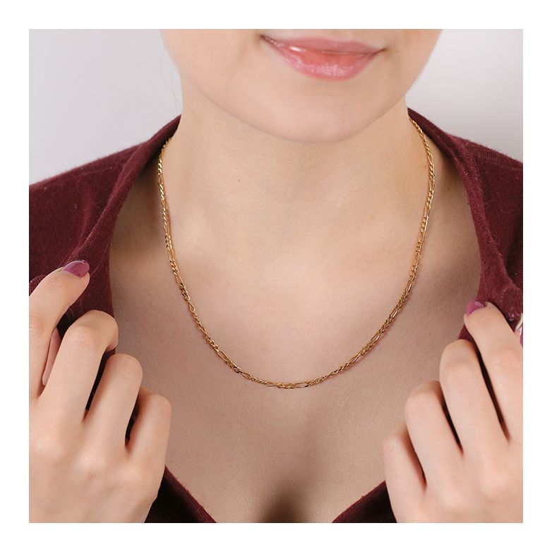 Chaine maille alternée or jaune 