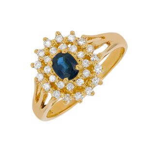 Bague or jaune saphir et diamant(s)