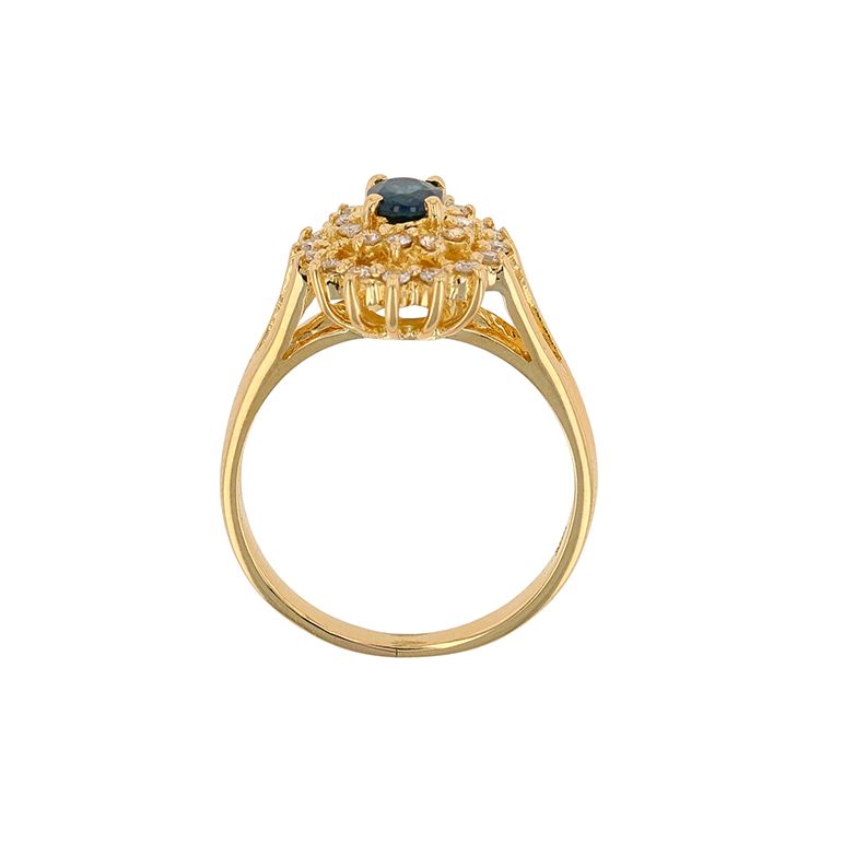 Bague or jaune saphir et diamant(s) 