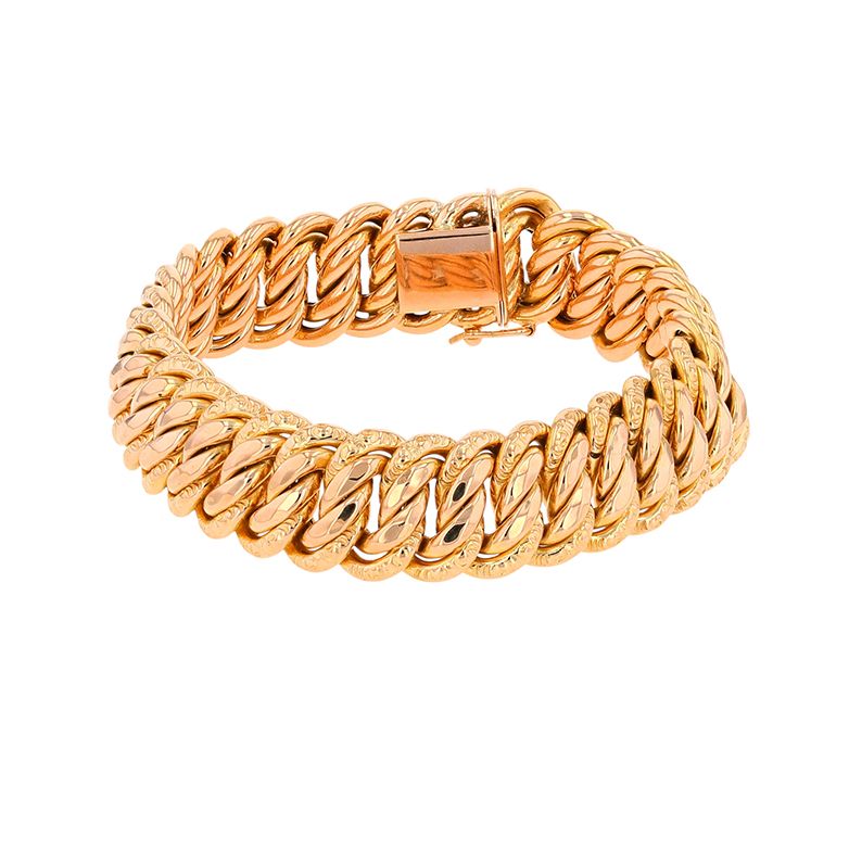 Bracelet maille américaine or jaune