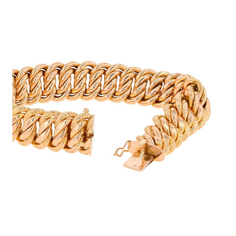 Bracelet maille américaine or jaune 