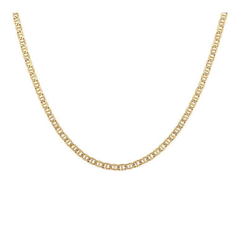 Chaine maille marine or jaune 