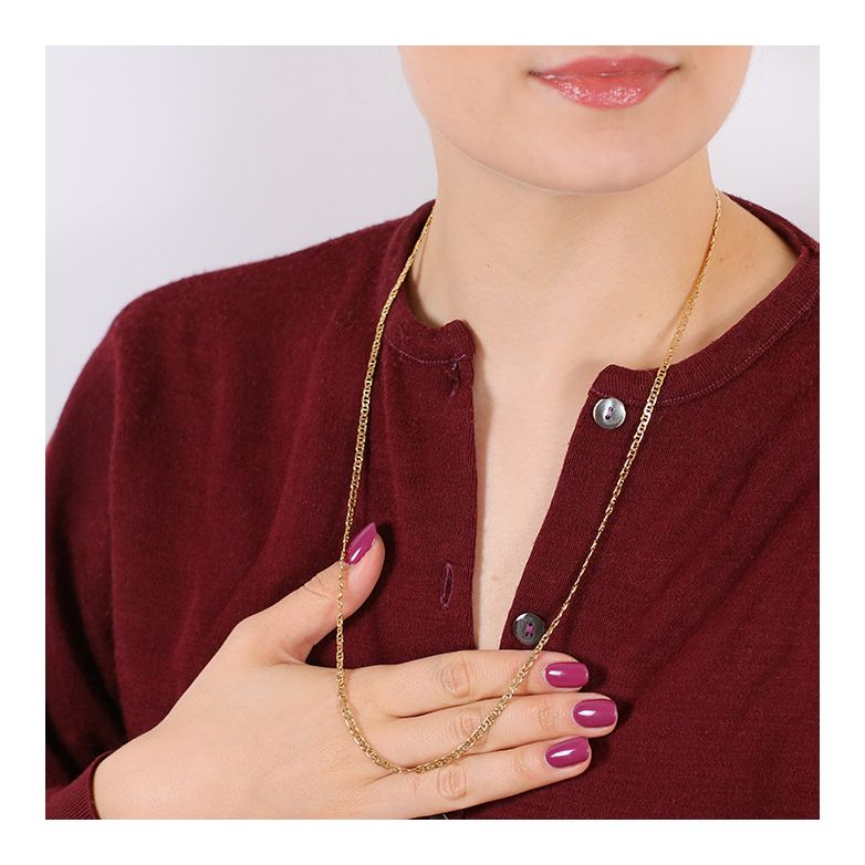 Chaine maille marine or jaune 