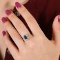 Bague or gris saphir et diamant(s) 