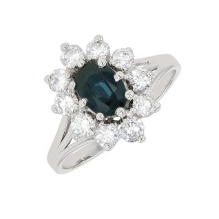 Bague or gris saphir et diamant(s)