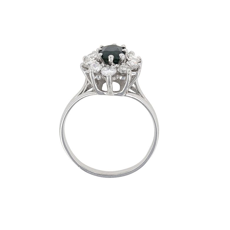 Bague or gris saphir et diamant(s) 