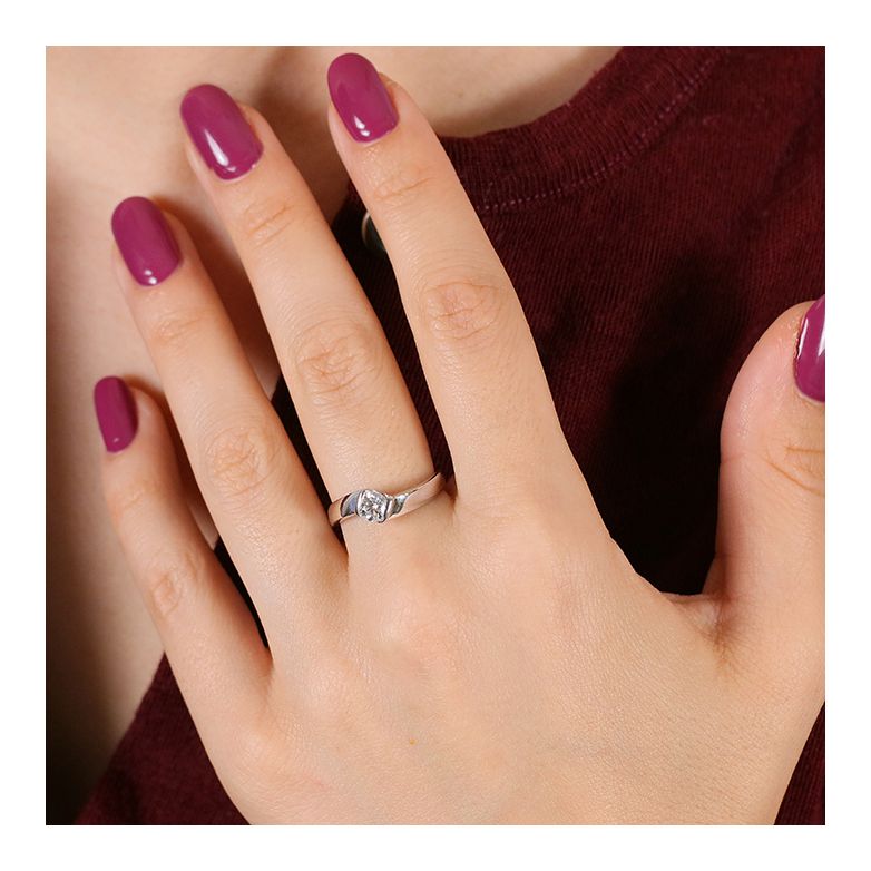 Bague or gris diamant (s) 