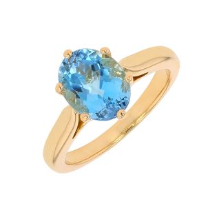 Bague or jaune aigue-marine