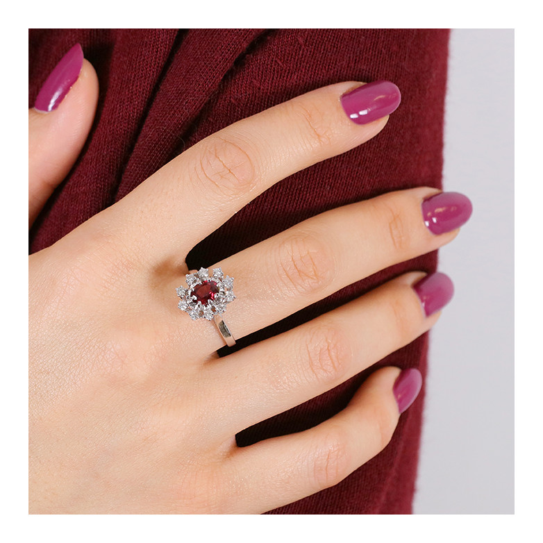 Bague grenat 1.21 carat et...