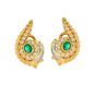 Boucles d'oreilles or jaune émeraude et diamant(s) Vintage