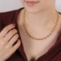 Collier maille boules or jaune 