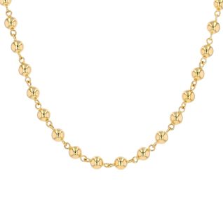 Collier maille boules or jaune