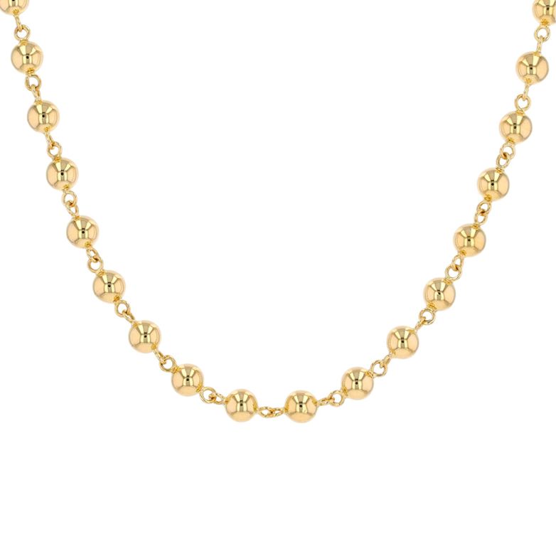 Collier maille boules or jaune