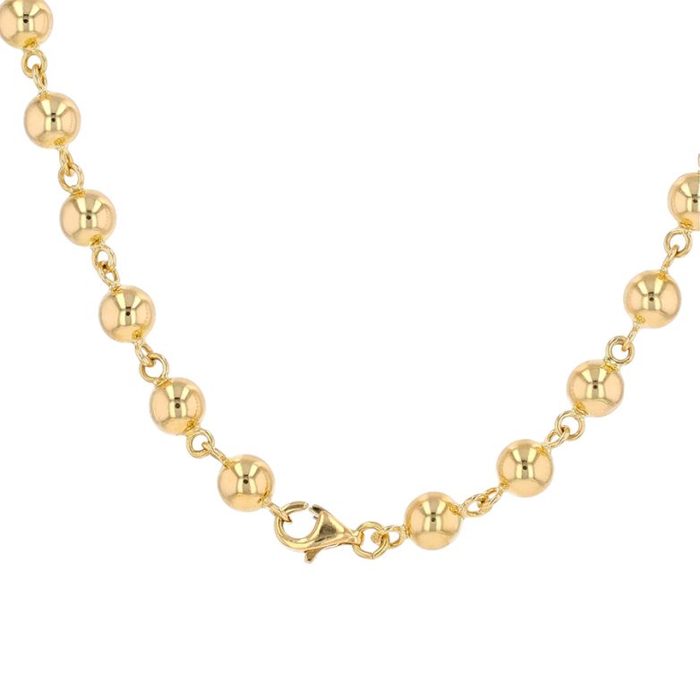 Collier maille boules or jaune 