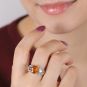 Bague or gris saphir et diamant(s) 