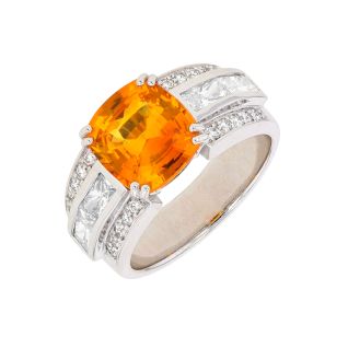 Bague or gris saphir et diamant(s)