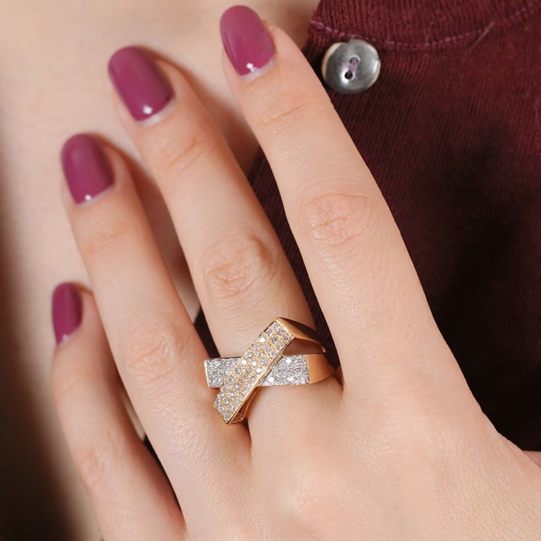 Bague or bicolore diamant (s) 