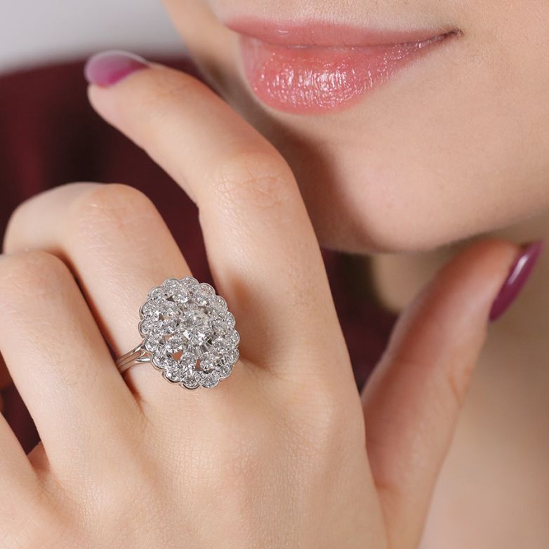 Bague or gris diamant (s) Vintage 