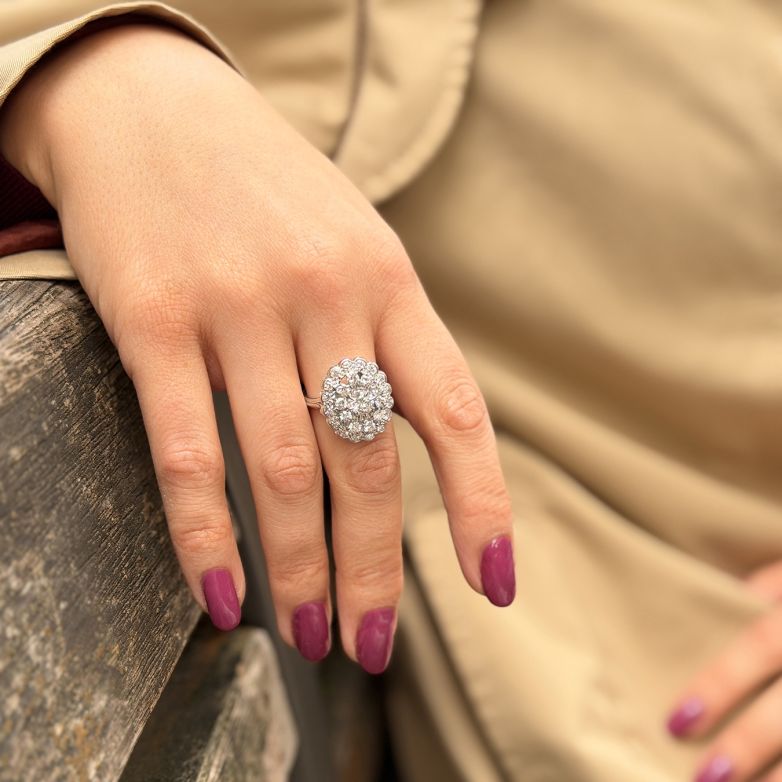 Bague or gris diamant (s) Vintage 