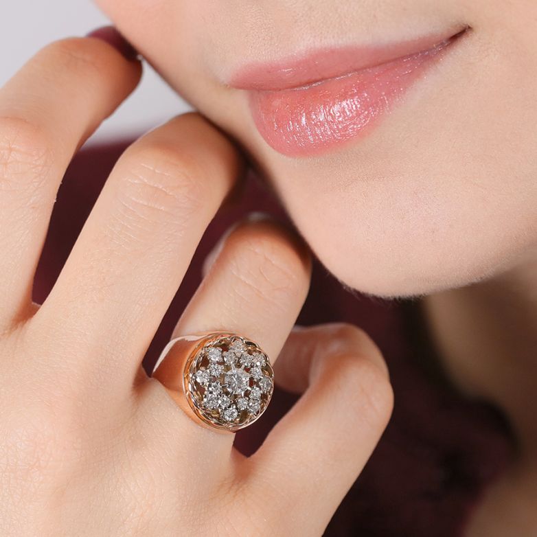 Bague 2 ors diamant (s) Vintage 