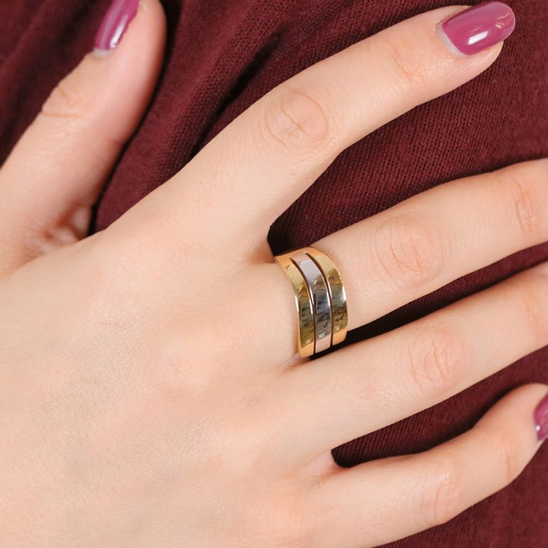Bague or bicolore 