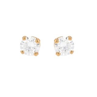 Boucles d'oreilles or jaune diamant (s)