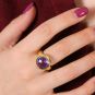 Bague or jaune Améthystes 