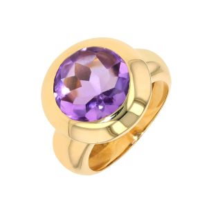 Bague or jaune Améthystes