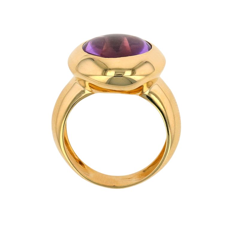 Bague or jaune Améthystes 